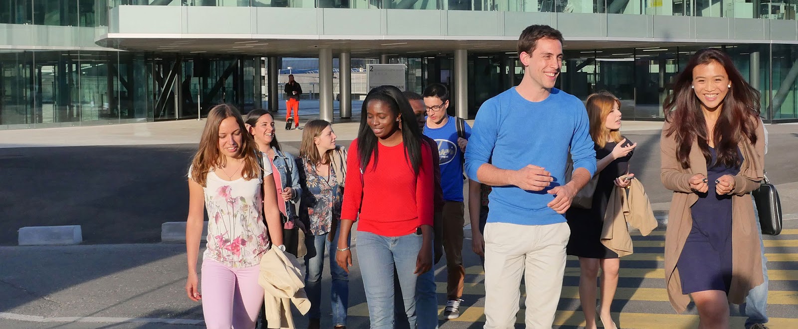 students walking